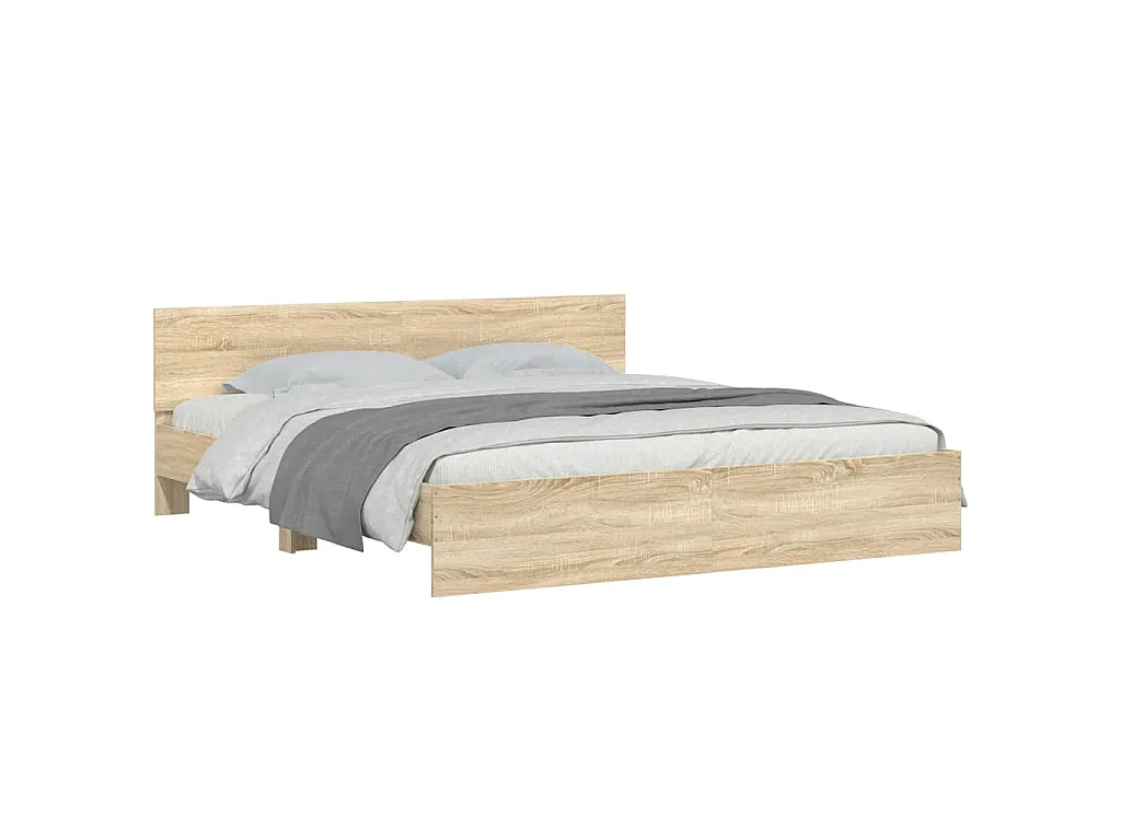 Cadre de lit sans matelas chêne sonoma 200x200 cm
