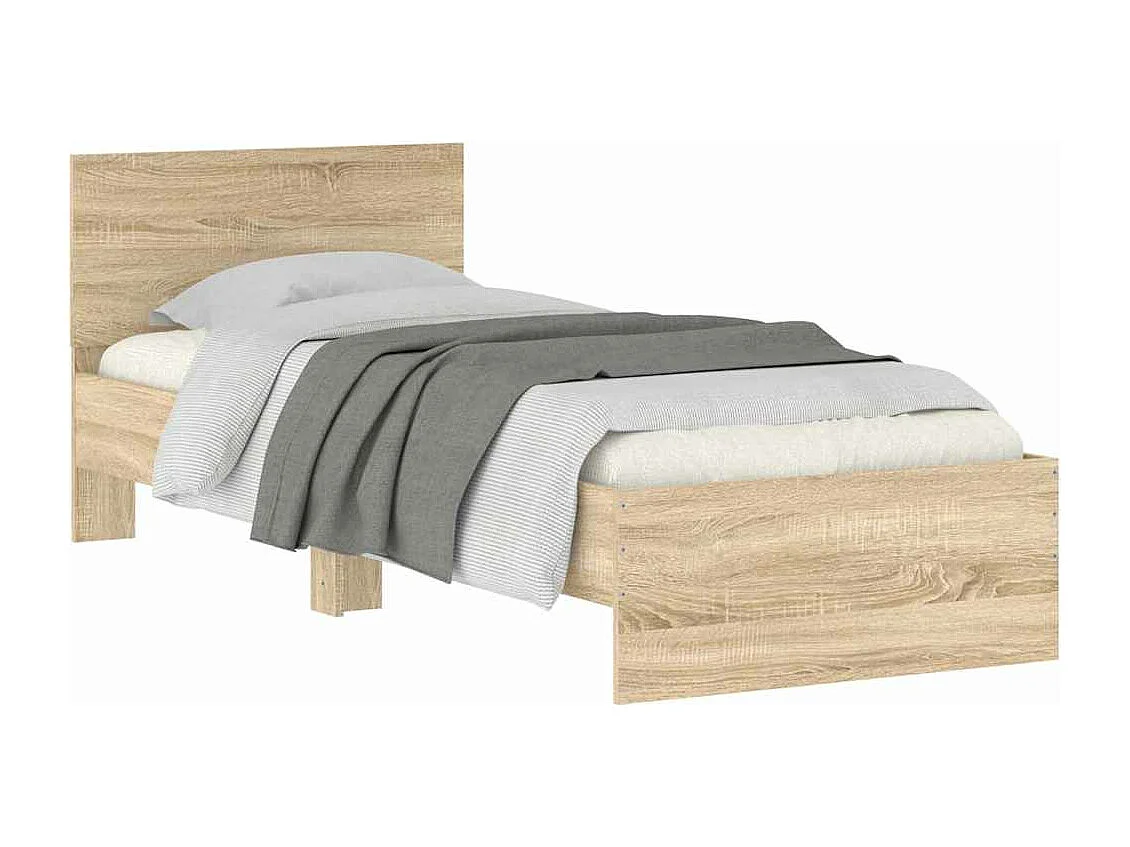 Bettgestell ohne Matratze mit Kopfteil Sonoma-Eiche 75x190 cm