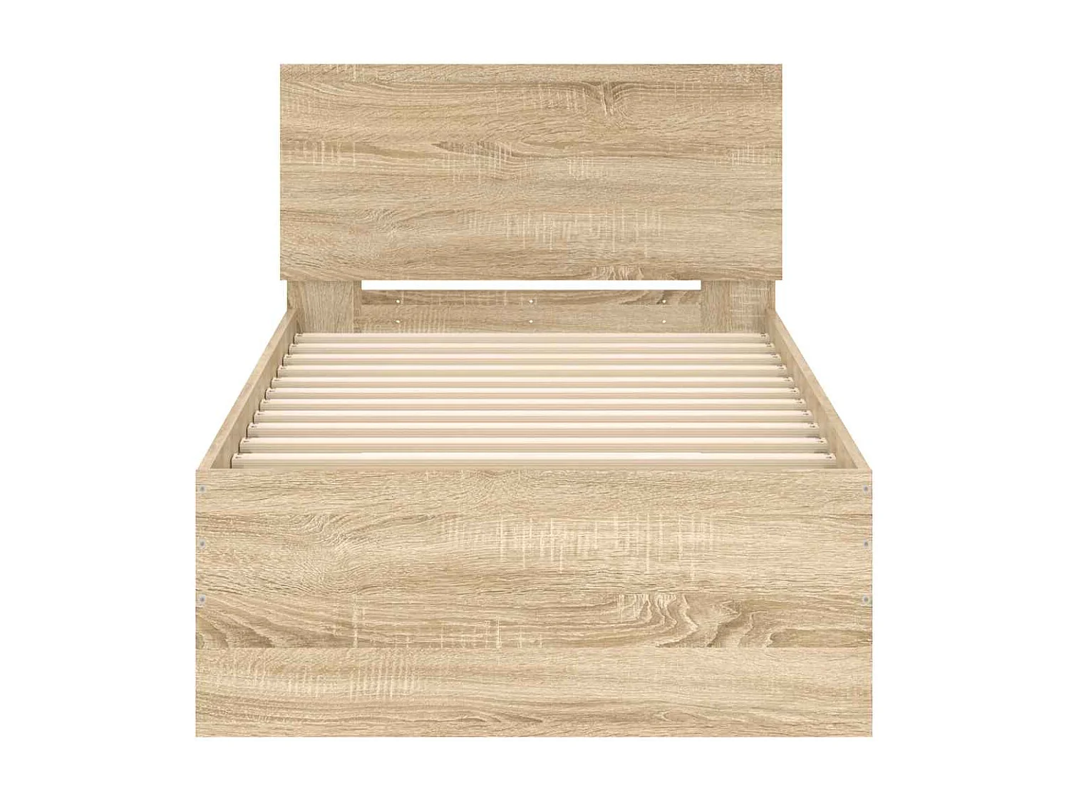 Estructura cama con cabecero sin colchón roble Sonoma 75x190 cm