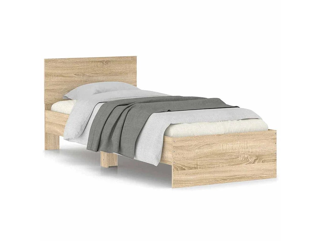 Cadre de lit sans matelas avec tête de lit 75x190 cm