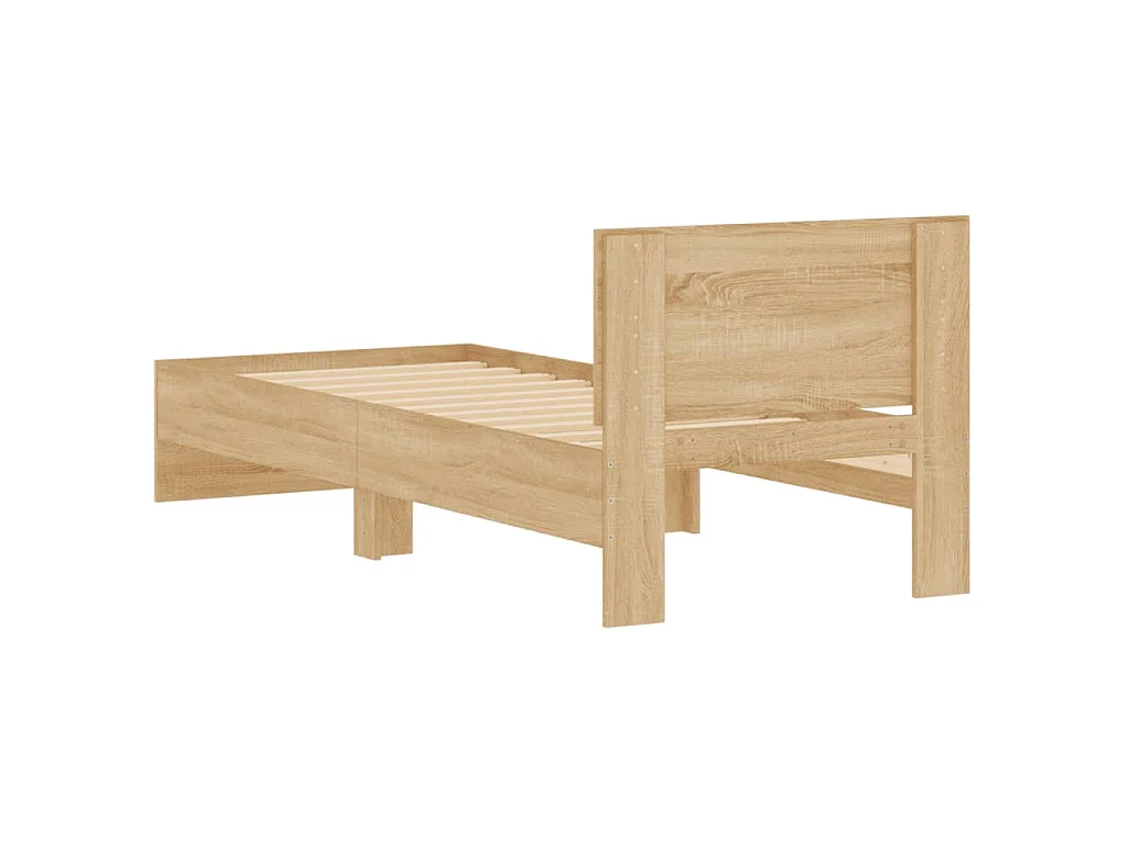 Cadre de lit sans matelas avec tête de lit 75x190 cm