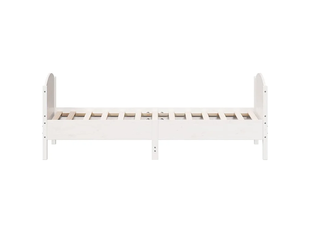 Letto senza Materasso Bianco 90x200 cm Legno Massello di Pino