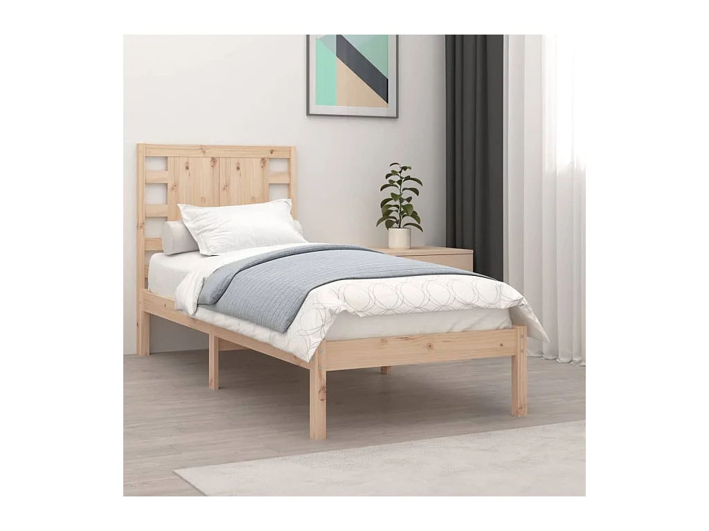 Bedframe massief hout 75x190 cm