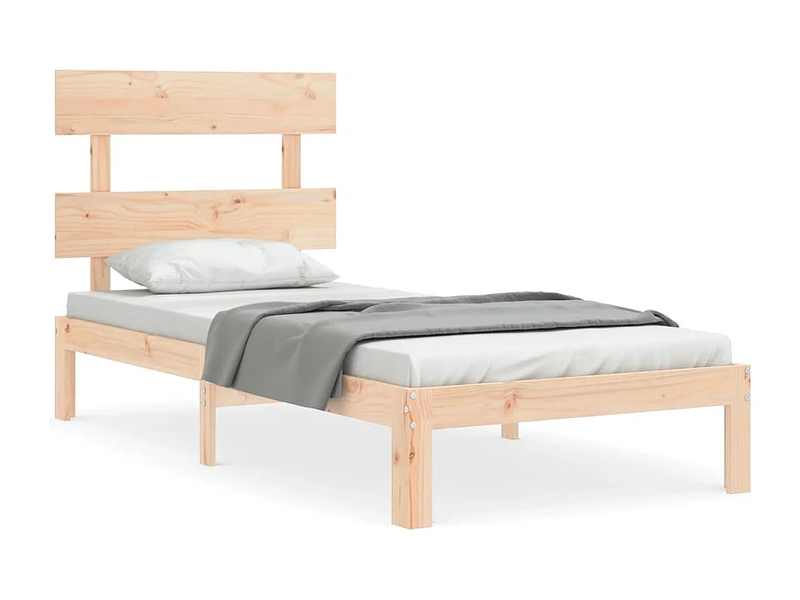Bedframe met hoofdbord massief hout
