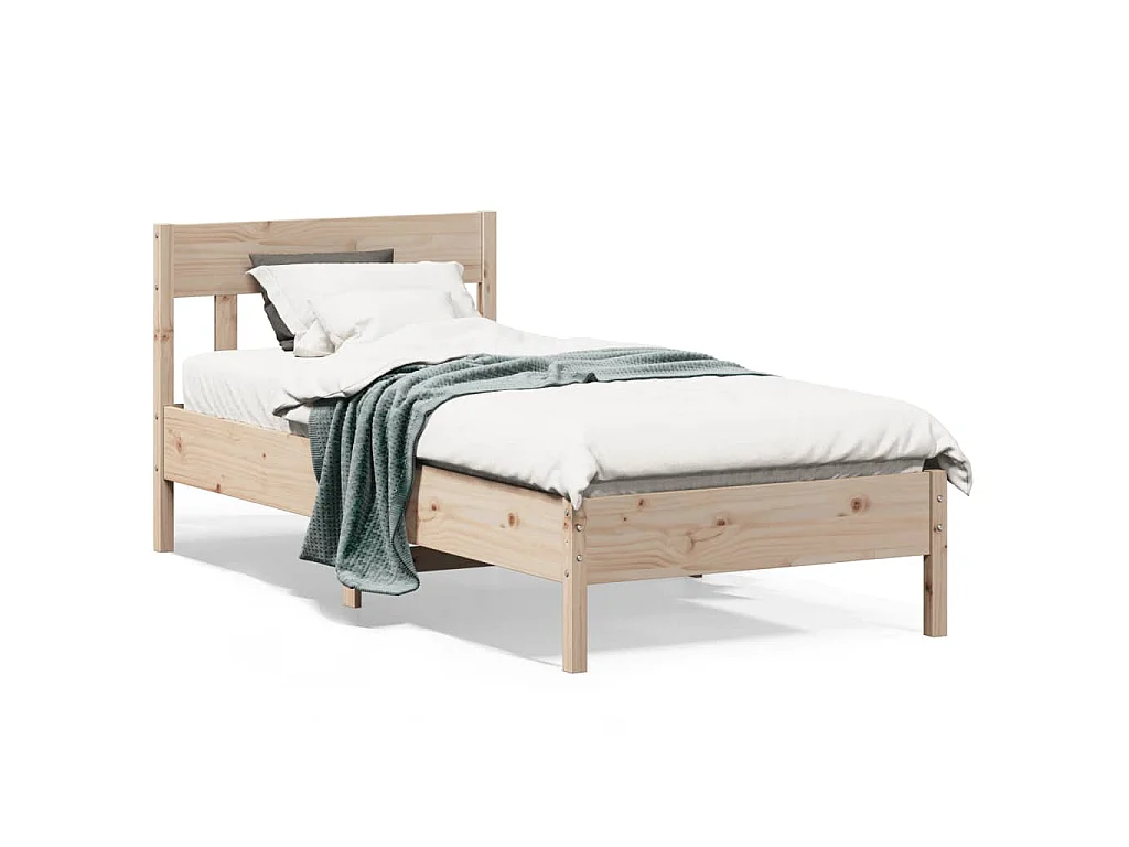 Letto senza Materasso 90x200 cm in Legno Massello di Pino