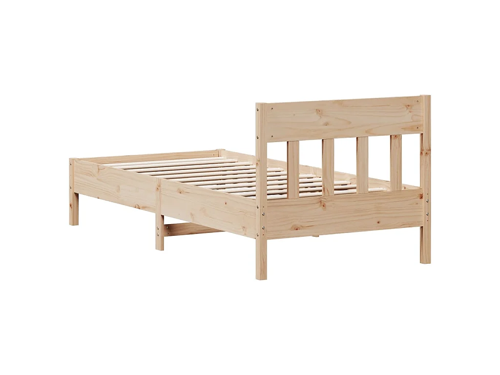 Letto senza Materasso 90x200 cm in Legno Massello di Pino