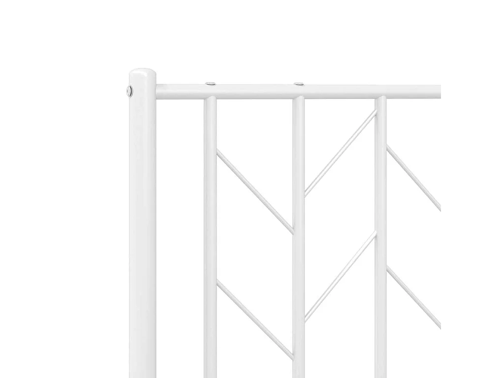 Cadre de lit métal sans matelas et pied de lit blanc 100x200 cm