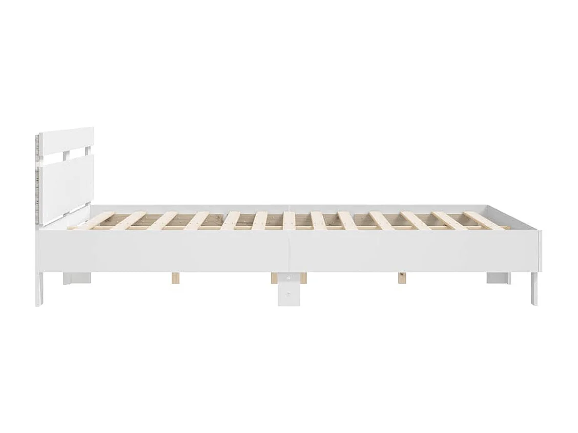 Cadre de lit avec LED sans matelas blanc 180x200 cm