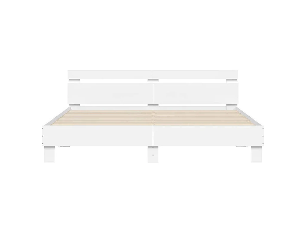 Cadre de lit avec LED sans matelas blanc 180x200 cm