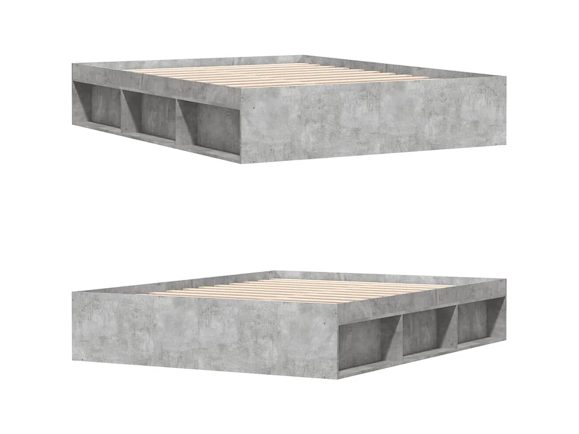 Bettgestell Betongrau 140x200 cm