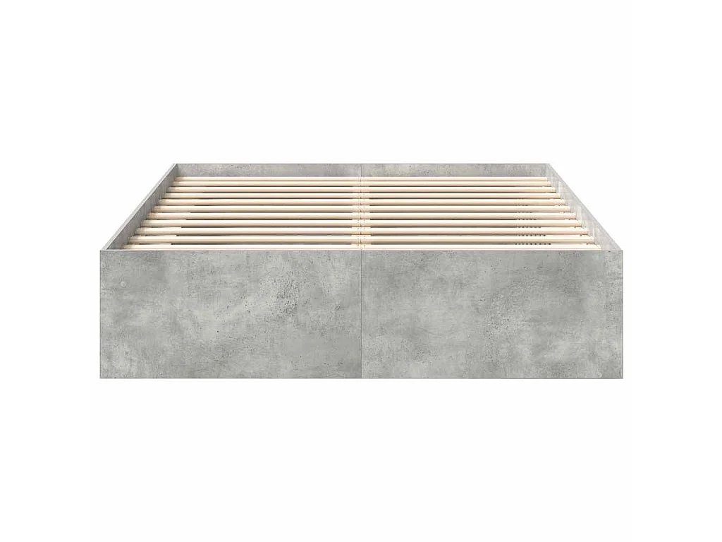 Cadre de lit sans matelas gris béton 140x200 cm