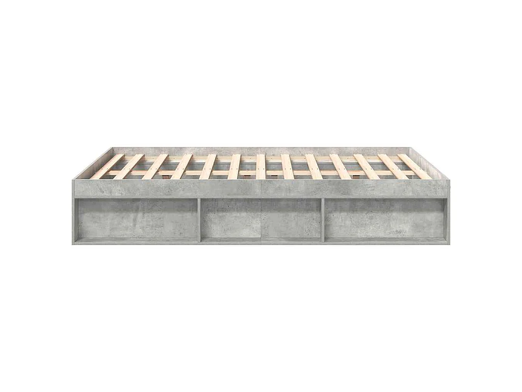 Cadre de lit sans matelas gris béton 140x200 cm