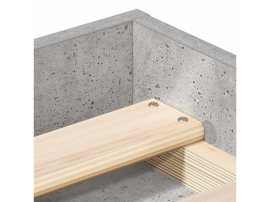 Cadre de lit sans matelas gris béton 140x200 cm