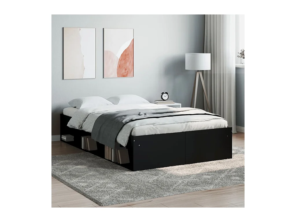 Cadre de lit sans matelas noir 120x200 cm