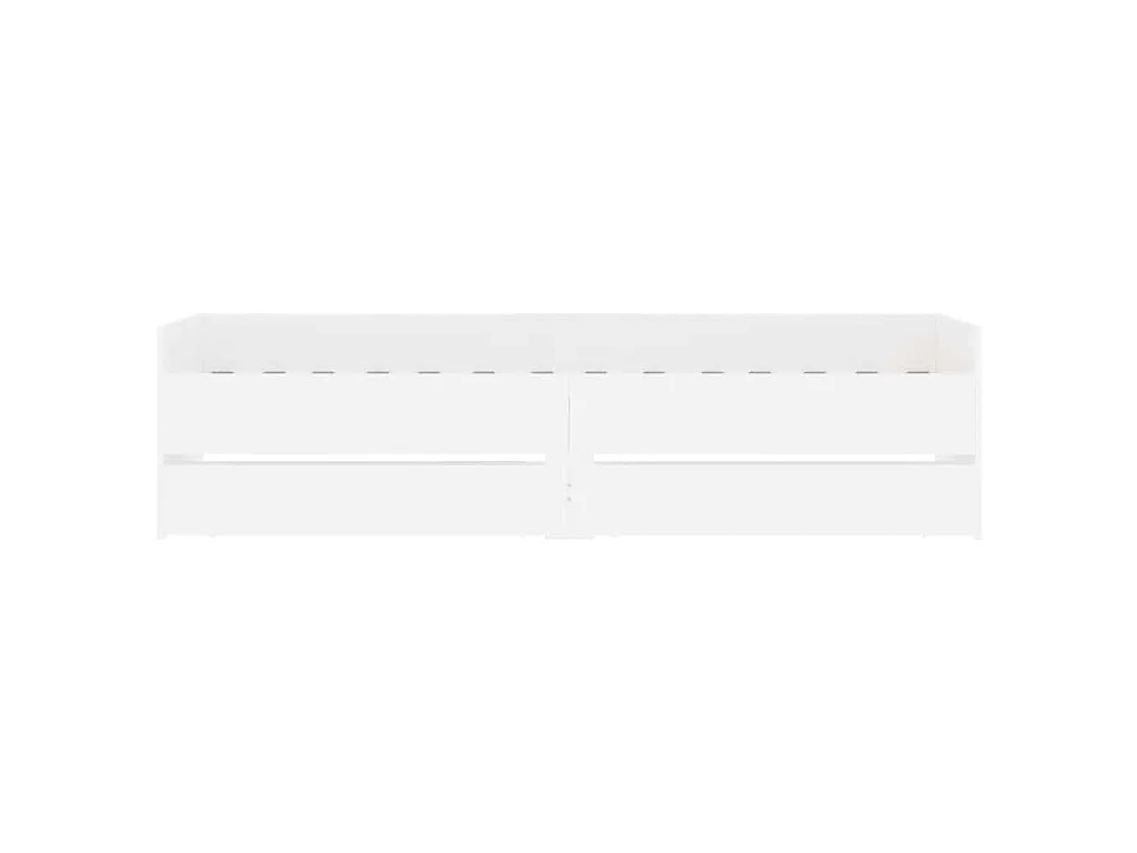 Cadre de lit avec tiroirs sans matelas blanc 90x200 cm