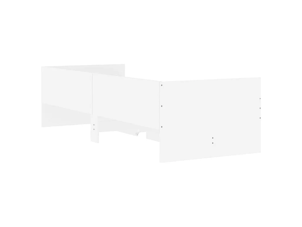 Cadre de lit avec tiroirs sans matelas blanc 90x200 cm
