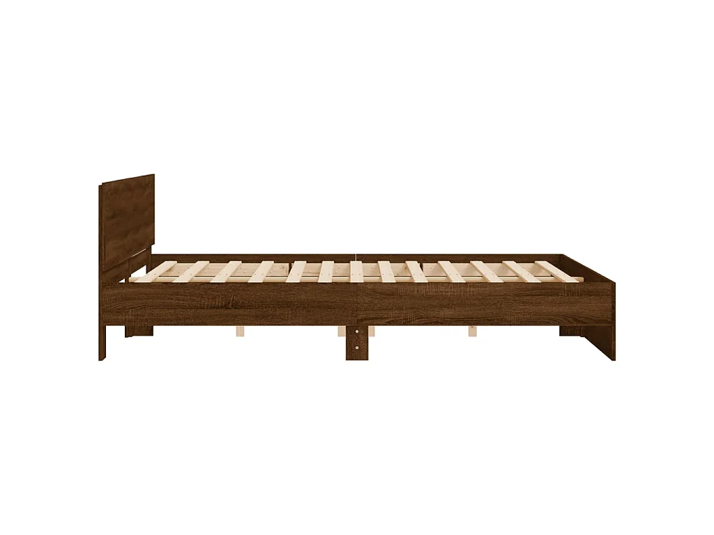Bedframe met hoofdeinde bruin eikenkleur 200x200 cm