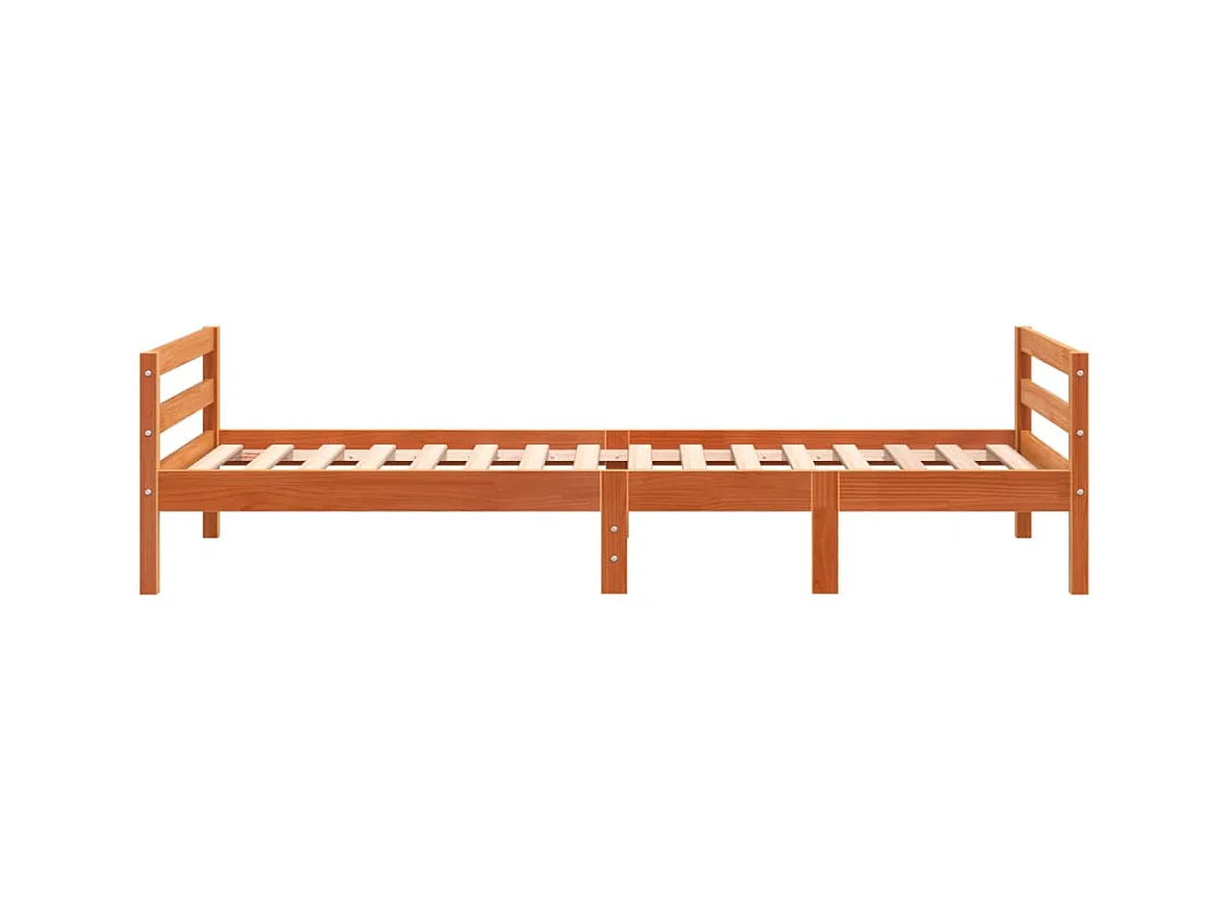 Massivholzbett ohne Matratze Wachsbraun 90x190 cm Kiefernholz