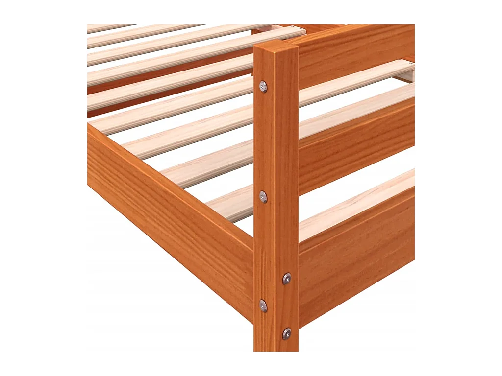 Massivholzbett ohne Matratze Wachsbraun 90x190 cm Kiefernholz