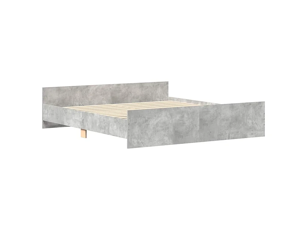 Cadre de lit sans matelas gris béton 200x200 cm