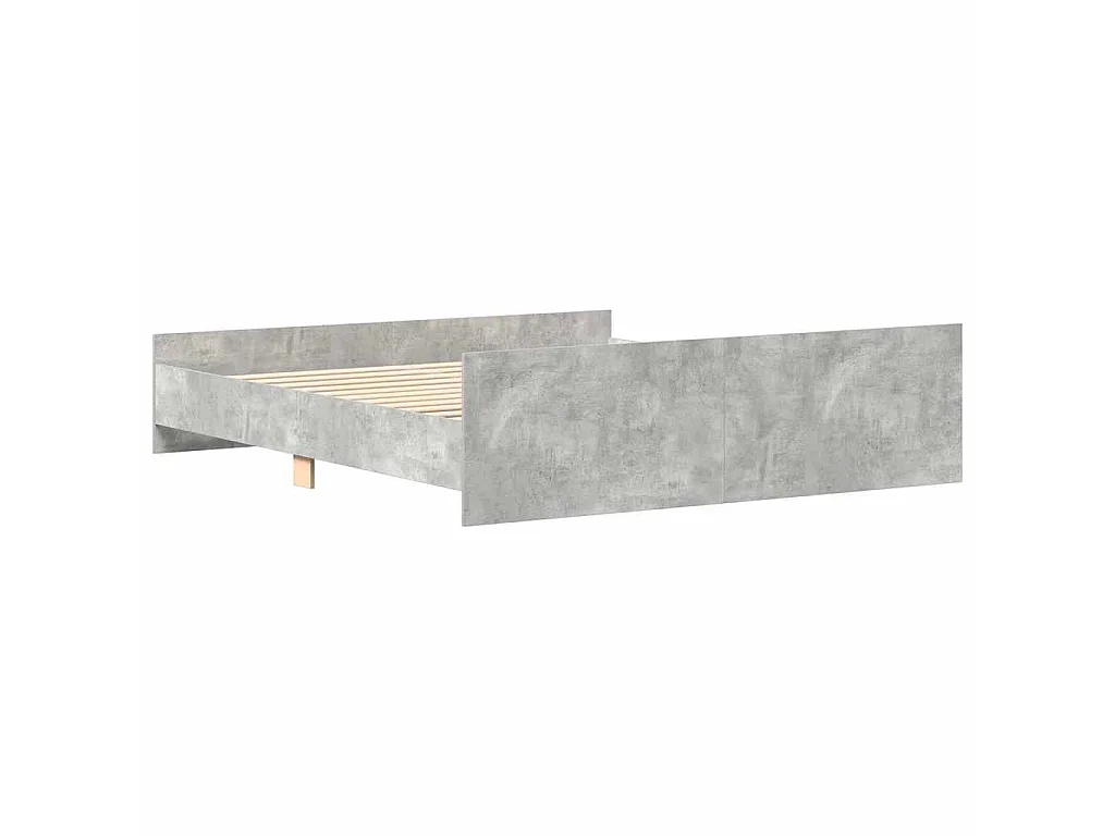 Cadre de lit sans matelas gris béton 200x200 cm