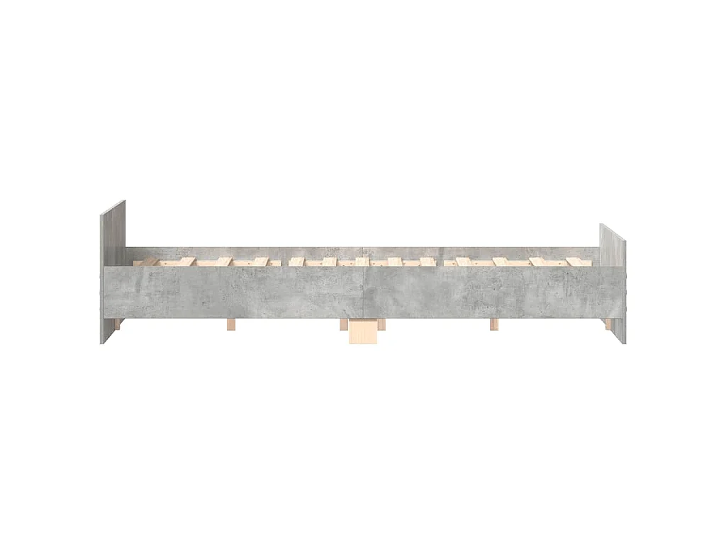 Cadre de lit sans matelas gris béton 200x200 cm