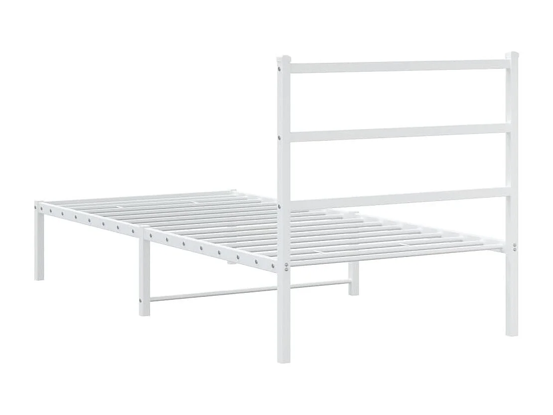 Giroletto con Testiera Metallo Bianco 90x190 cm