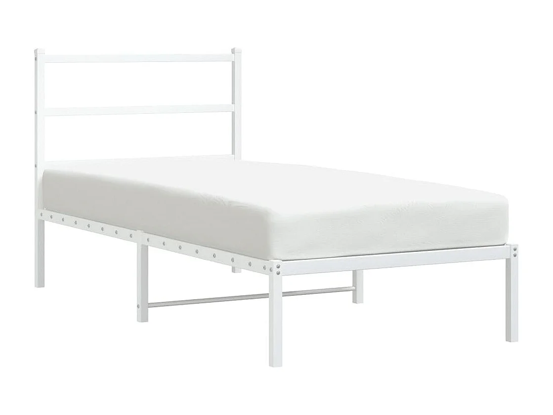 Estrutura de cama com cabeceira 90x190 cm metal branco