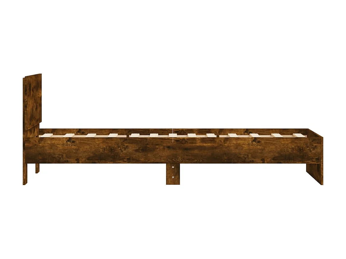 Cadre de lit sans matelas avec tête de lit chêne fumé 90x200 cm