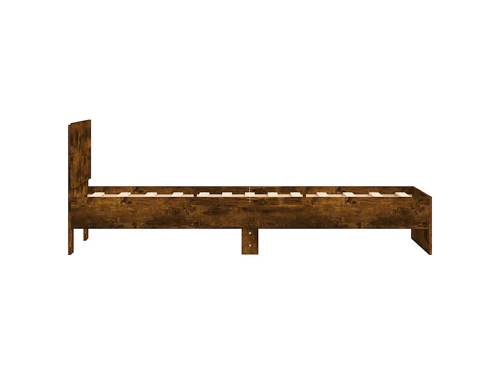 Bettgestell mit Kopfteil Räuchereiche 90x200 cm Holzwerkstoff