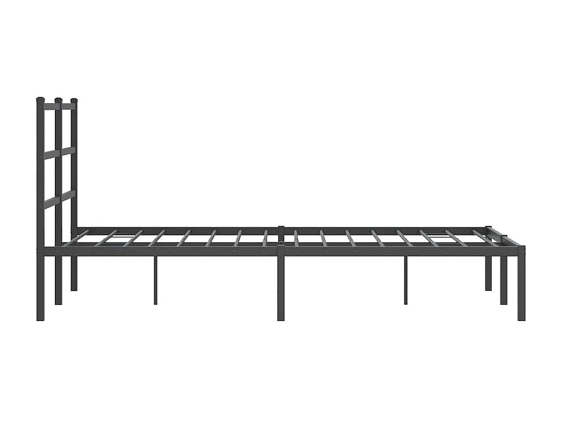 Cadre de lit métal sans matelas avec tête de lit noir 120x190cm