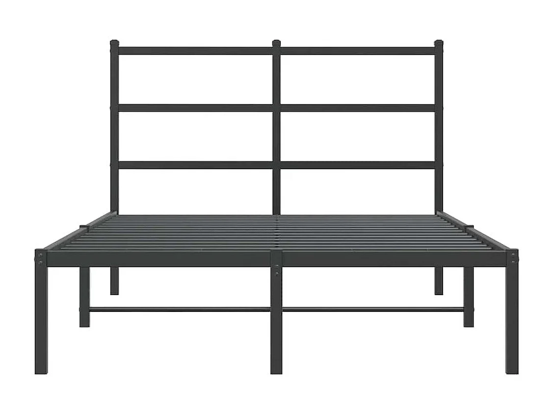 Cadre de lit métal sans matelas avec tête de lit noir 120x190cm