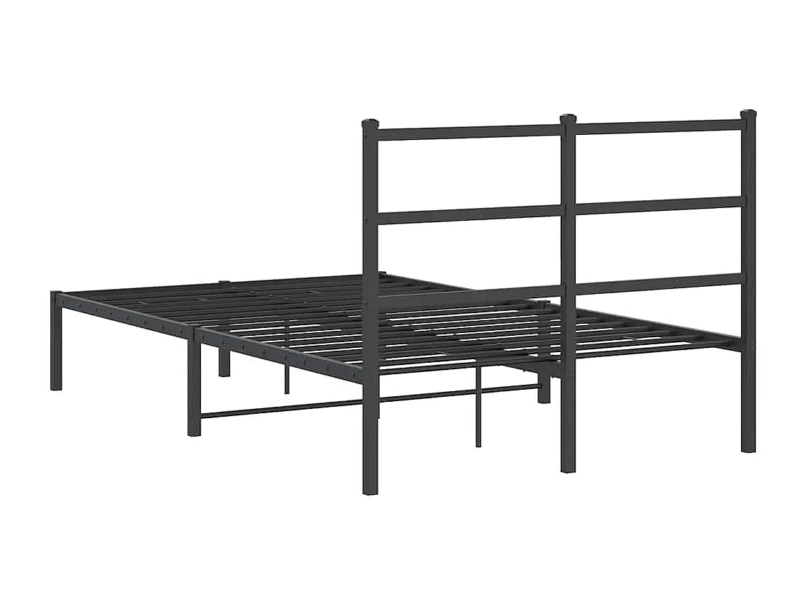 Cadre de lit métal sans matelas avec tête de lit noir 120x190cm