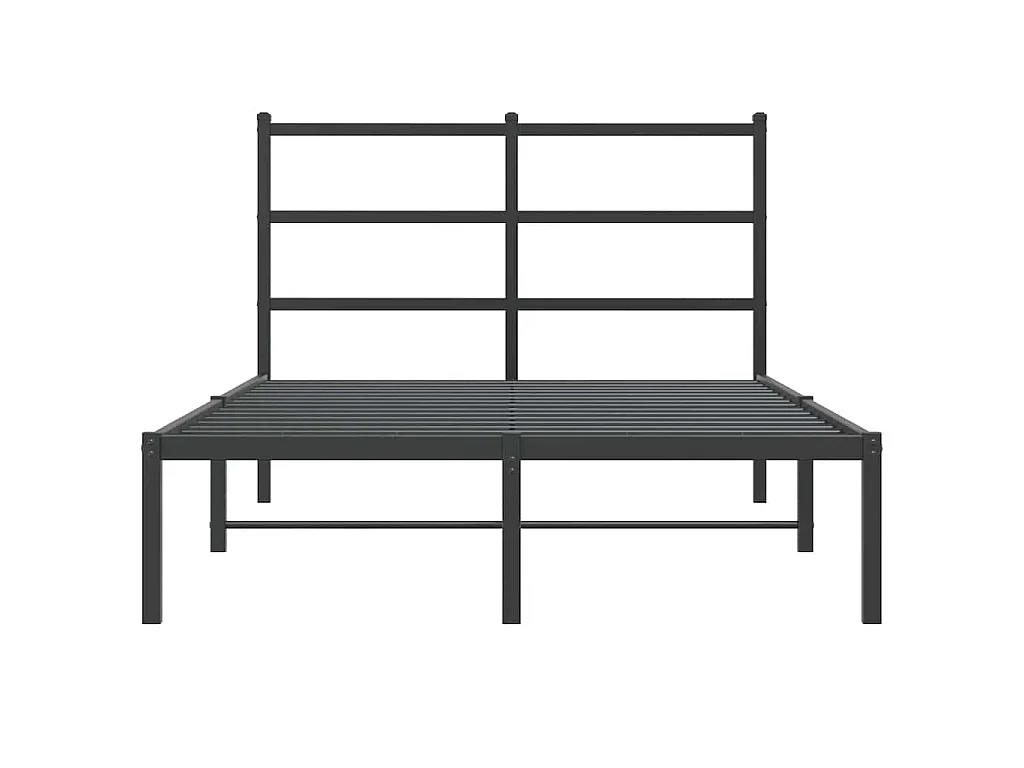 Bedframe met hoofdbord metaal zwart 120x190 cm