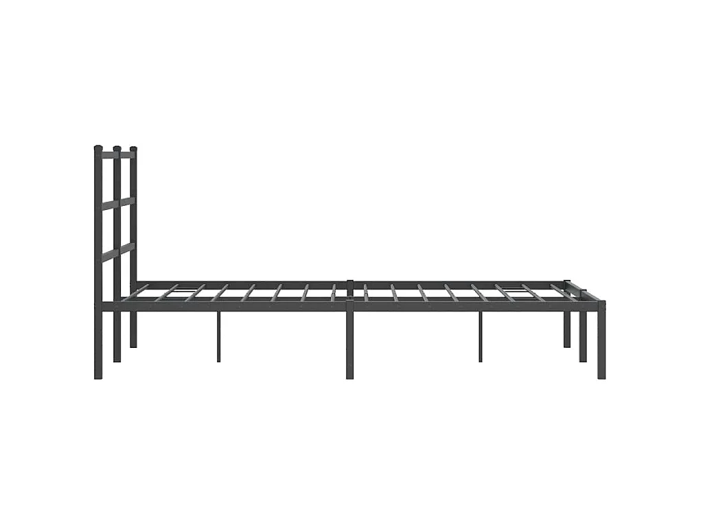Bedframe met hoofdbord metaal zwart 120x190 cm