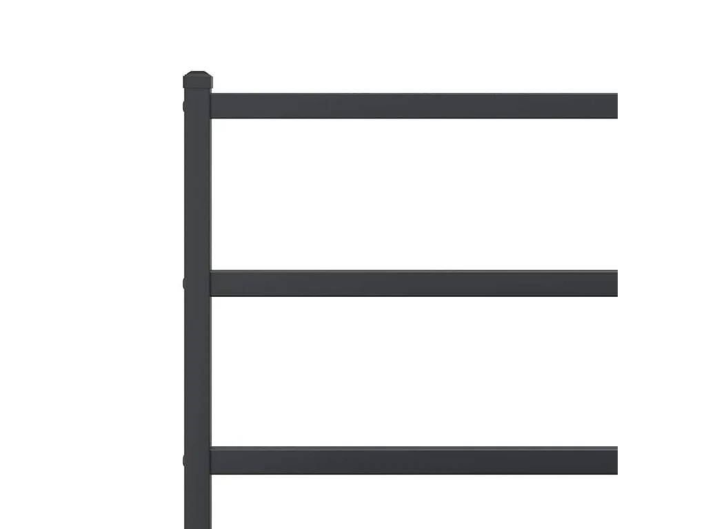 Bedframe met hoofdbord metaal zwart 120x190 cm