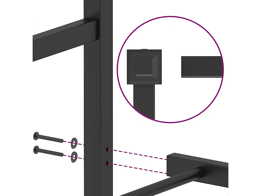 Bedframe met hoofdbord metaal zwart 120x190 cm