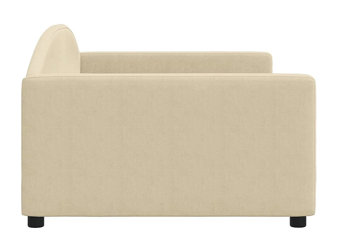 Letto da Giorno Crema 100x200 cm in Tessuto