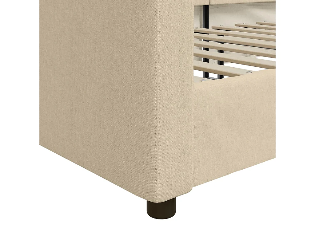 Lit de repos crème 100x200 cm tissu
