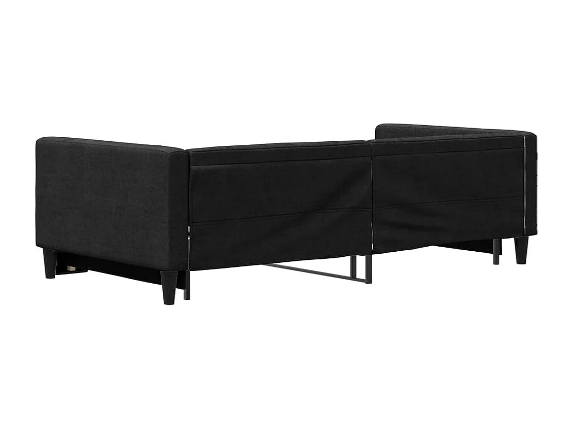Lit de jour avec gigogne sans matelas noir 100x200 cm