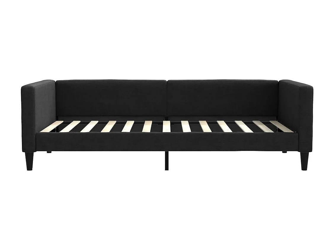 Lit de jour avec gigogne sans matelas noir 100x200 cm