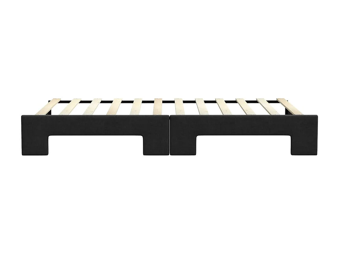 Lit de jour avec gigogne sans matelas noir 100x200 cm