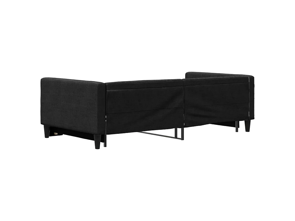 Lit de jour avec gigogne sans matelas noir 100x200 cm