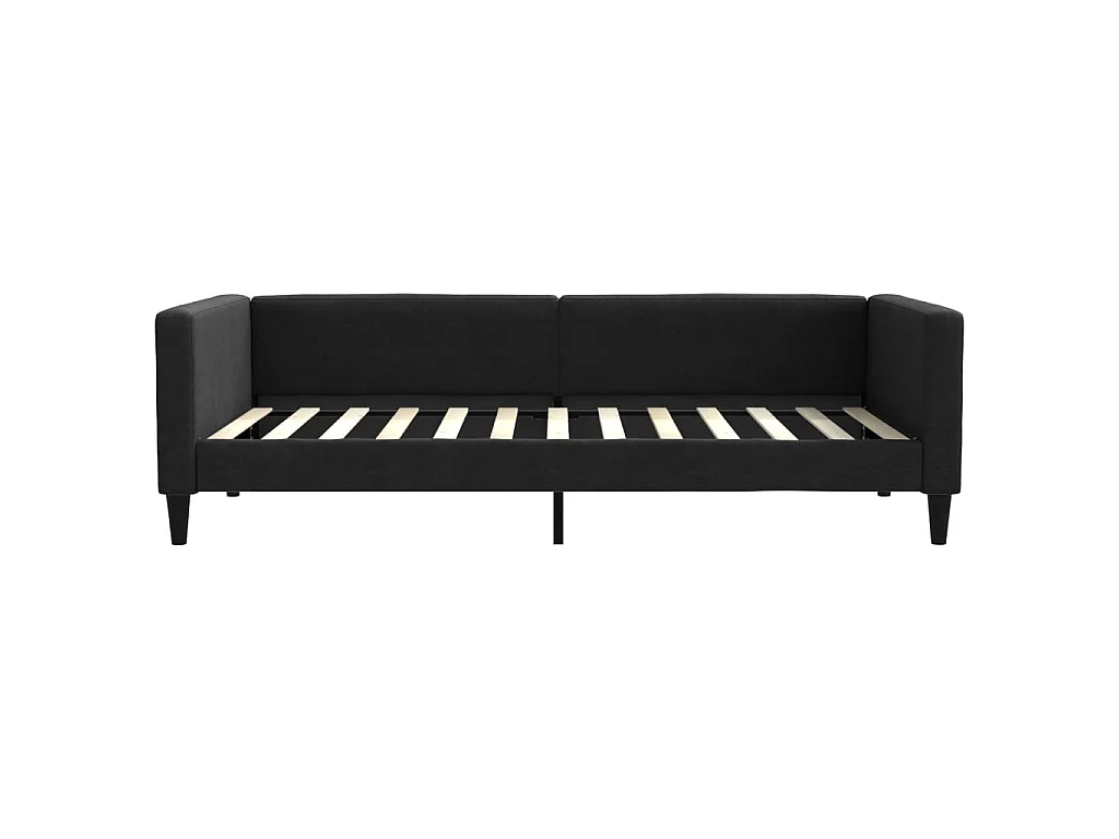 Lit de jour avec gigogne sans matelas noir 100x200 cm