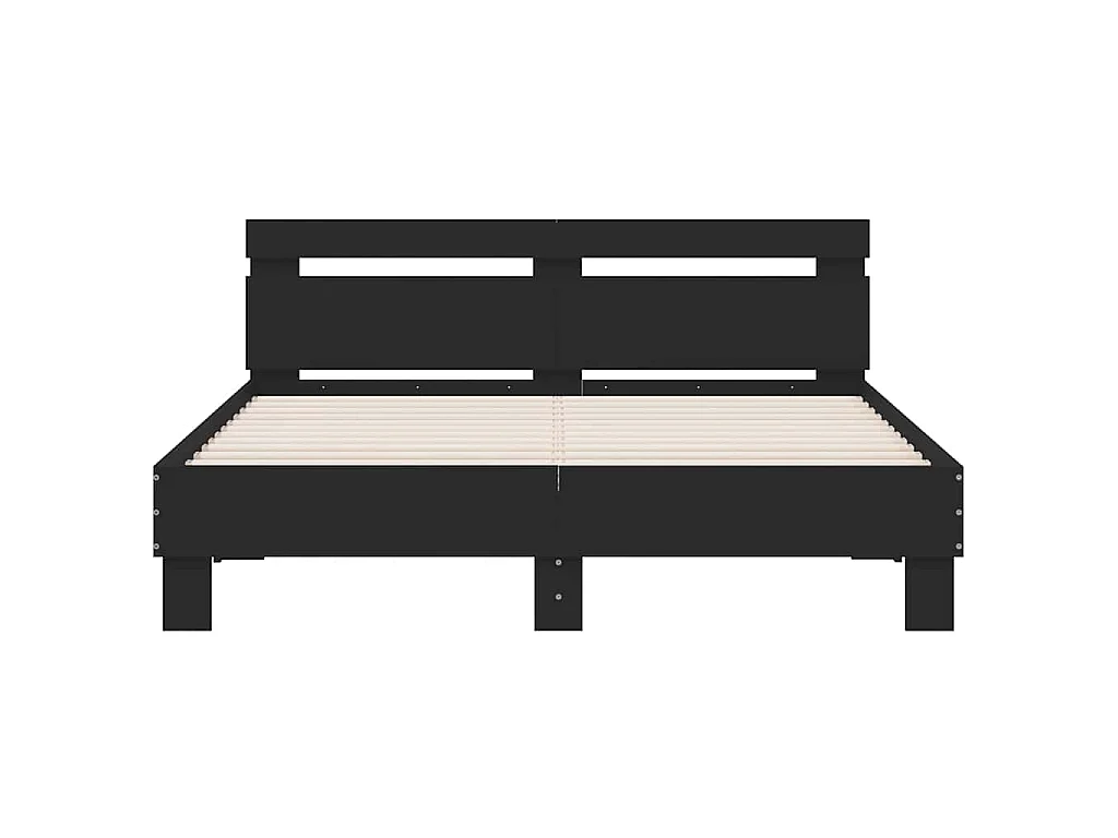 Cadre de lit avec LED sans matelas noir 140x200 cm