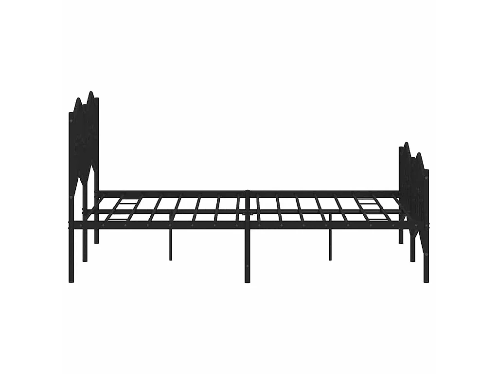 Cadre de lit métal sans matelas avec pied de lit noir 150x200cm