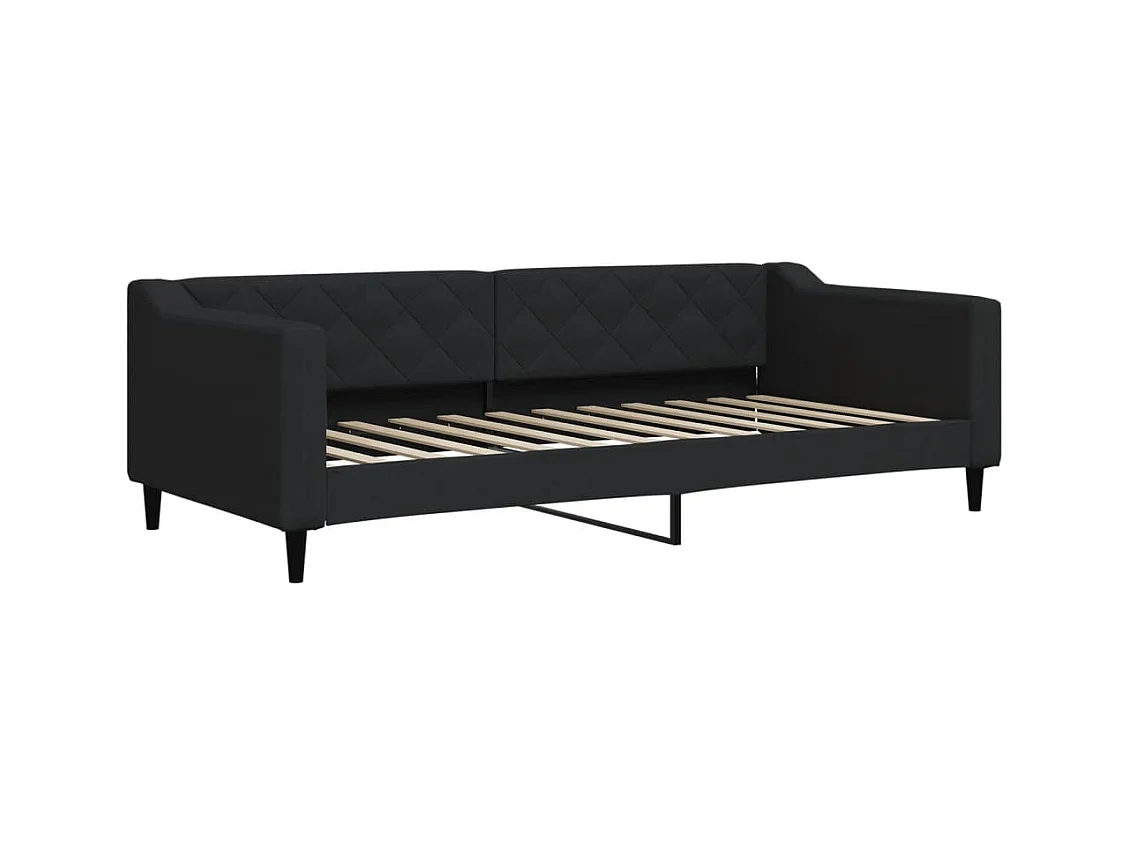 Lit de jour avec gigogne sans matelas noir 90x200 cm