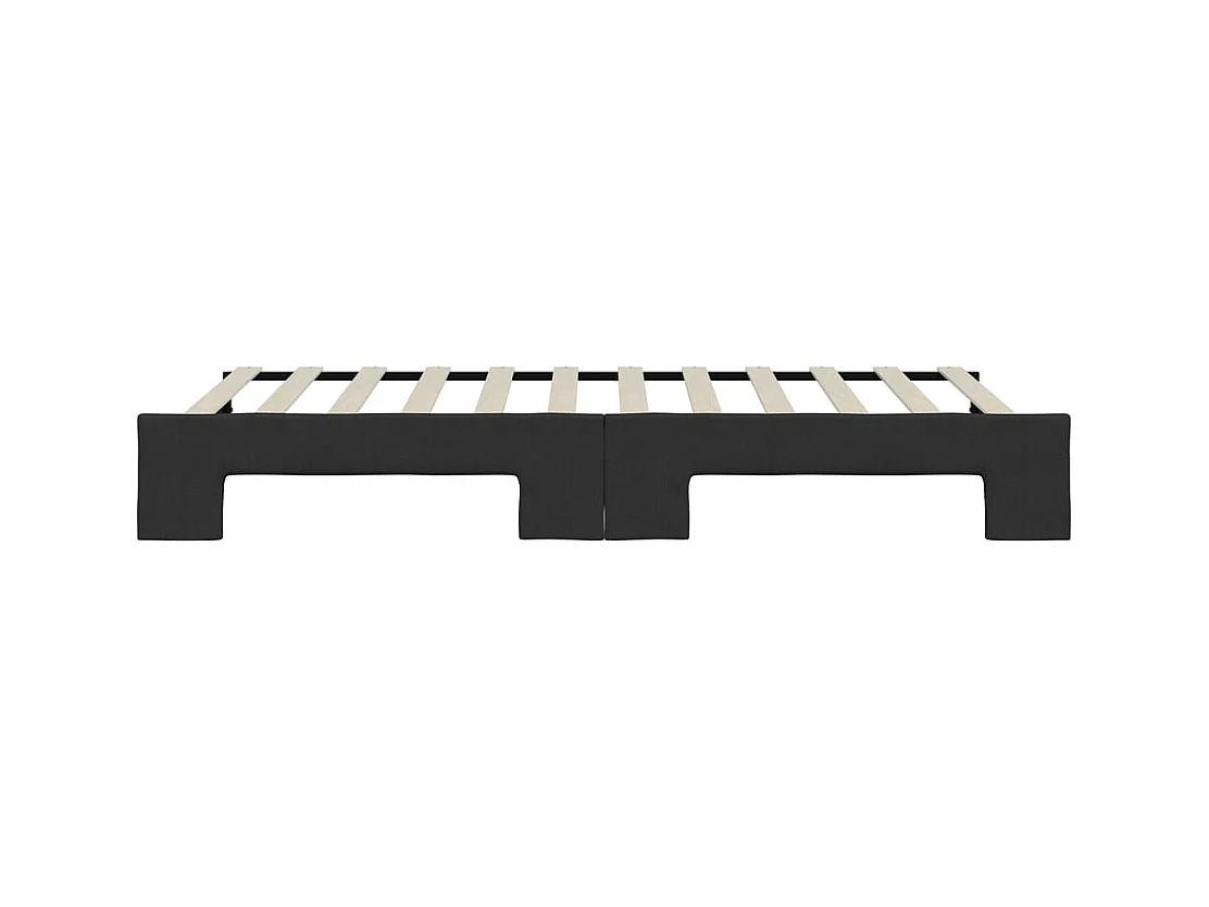 Lit de jour avec gigogne sans matelas noir 90x200 cm