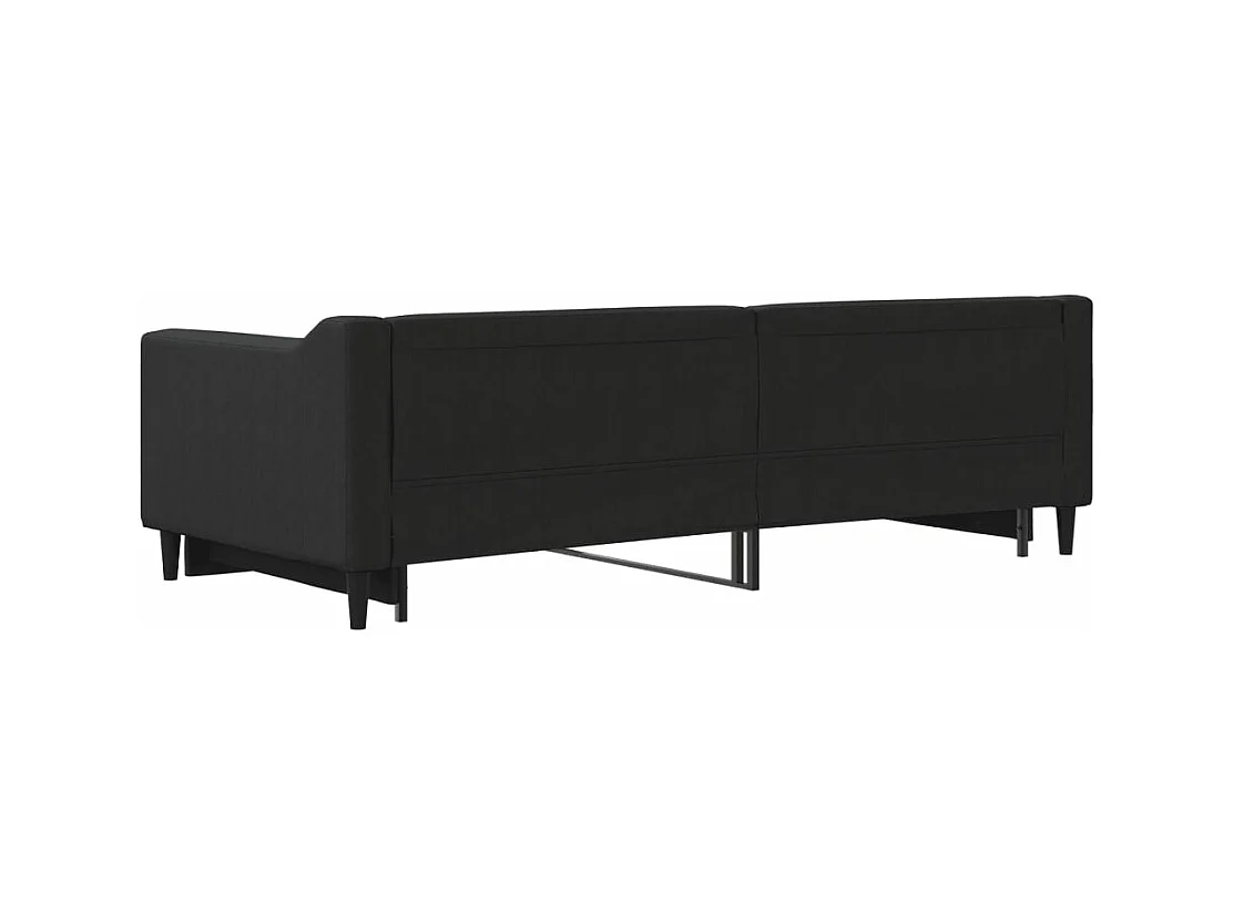 Lit de jour avec gigogne sans matelas noir 90x200 cm