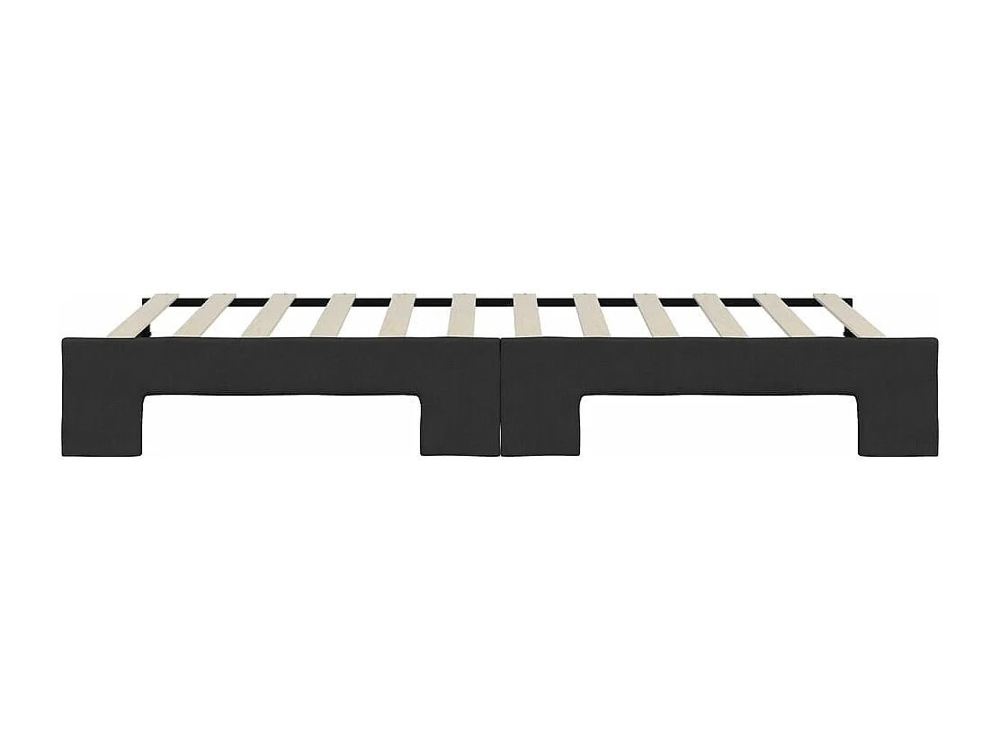 Lit de jour avec gigogne sans matelas noir 90x200 cm